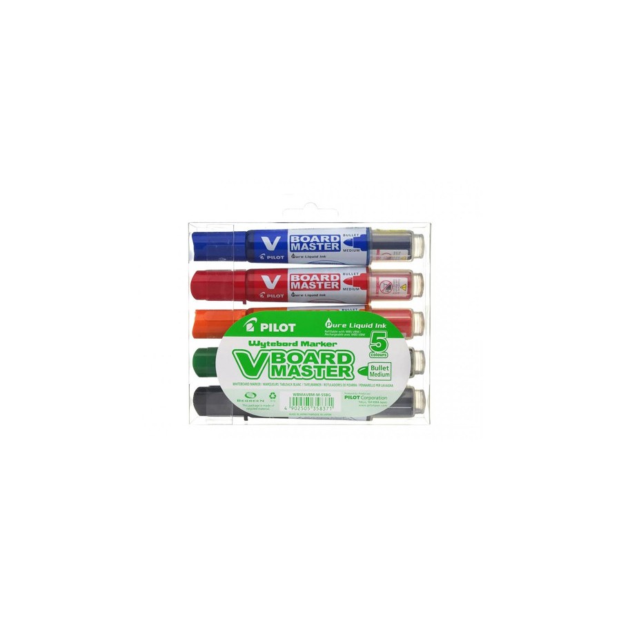 13152-Pilot V-Board Master marcador 5 pieza(s) Punta redonda Negro, Azul, Verde, Naranja, Rojo 13152-Pilot V-Board Master marcador 5 pieza(s) Punta redonda Negro, Azul, Verde, Naranja, Rojo
