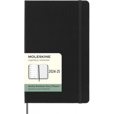 AGENDA 18 MESES 2024 2025 SEMANAL L 13 X 21 CM NEGRA TAPA DURA MOLESKINE DHB18WN3Y25