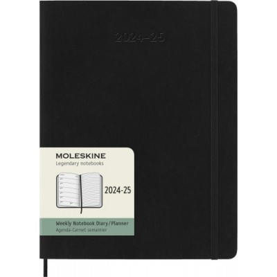 AGENDA 18 MESES 2024 2025 SEMANAL XL 19 X 25 CM NEGRA TAPA BLANDA MOLESKINE DSB18WN4Y25