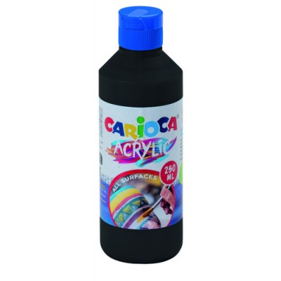 BOTELLA PINTURA ACRILICA 250 ML NEGRO CARIOCA 40431 02