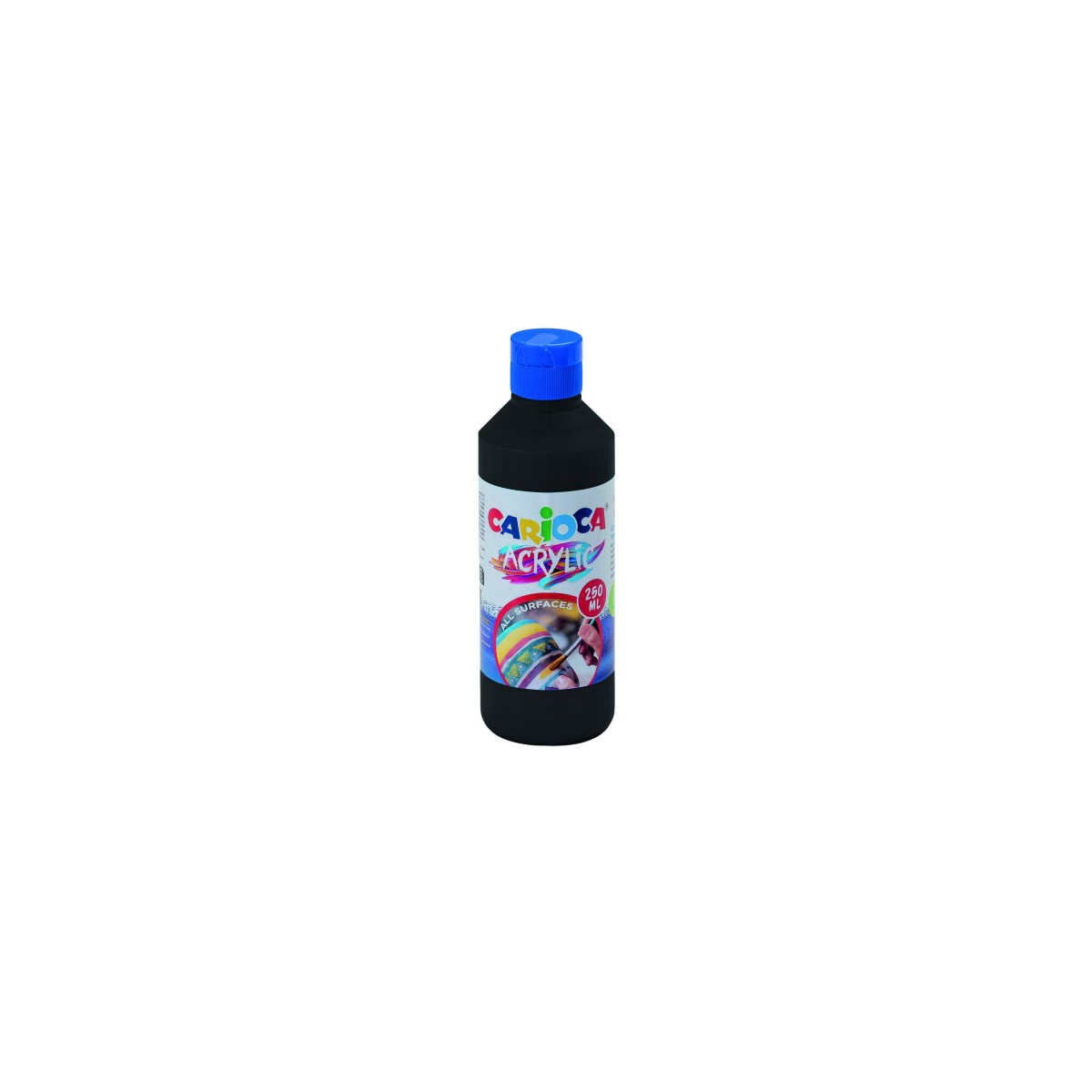 BOTELLA PINTURA ACRILICA 250 ML NEGRO CARIOCA 40431 02