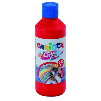 BOTELLA PINTURA ACRILICA 250 ML ROJO CARIOCA 40431 10