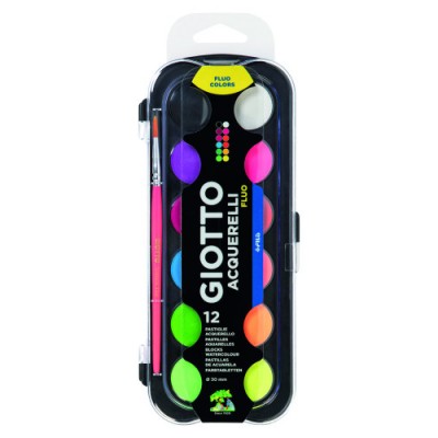 ESTUCHE 12 ACUARELAS FLUO 30 MM PINCEL GIOTTO F351400