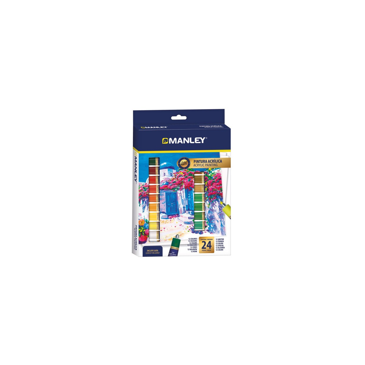 ESTUCHE PINTURA ACRILICA 24 X 12ML MANLEY MDV00024