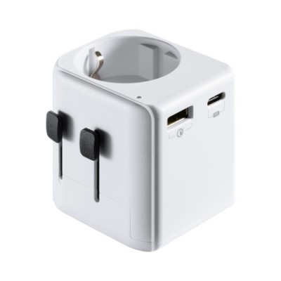 Ewent EW1472 adaptador de enchufe electrico Universal Blanco