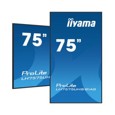 MONITOR IIYAMA 75 LH7575UHS B1AG 3840X2160 4K UHD 24 7 500 CD M 8MS DP 3XHDMI MICRO SD SLOT E SHARE IISIGNAGE 2 RJ45 SDM SLOT P