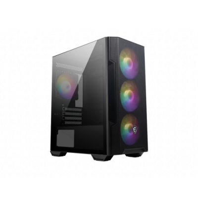 MSI MAG FORGE M100R carcasa de ordenador Midi Tower Negro Transparente