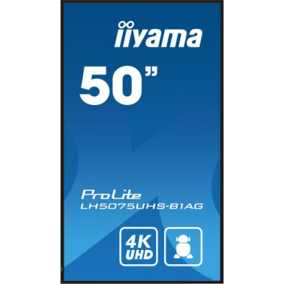 iiyama ProLite Pantalla plana para senalizacion digital 1257 cm 495 LCD Wifi 500 cd m 4K Ultra HD Negro Procesador incorporado 