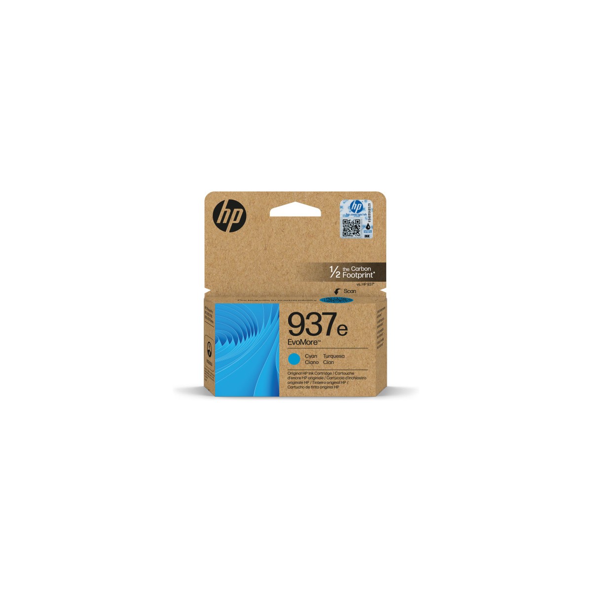 HP Cartucho de Tinta Original EvoMore 937e cian