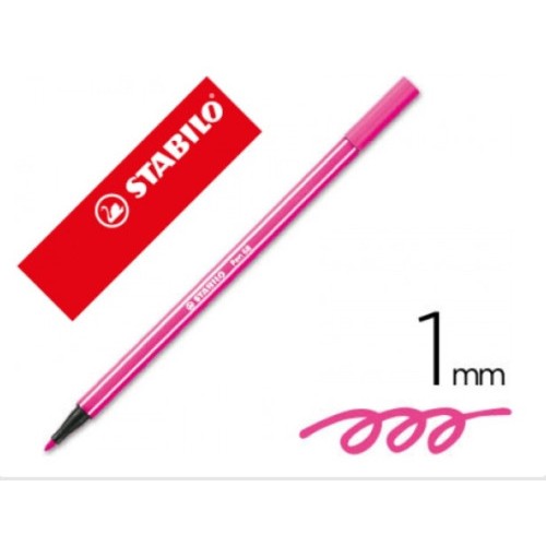 13187-ROTULADOR PREMIUM CON PUNTA DE FIBRA BISELADA PEN 68 MAX COLOR ROSA STABILO 768/56