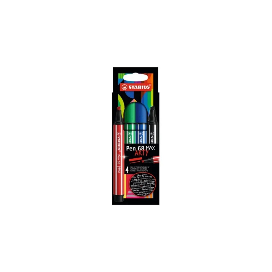 13195-ESTUCHE ARTY CON 4 COLORES-ROTULADOR PREMIUM CON PUNTA BISELADA PEN 68 MAX STABILO 768/04-21 13195-ESTUCHE ARTY CON 4 COLORES-ROTULADOR PREMIUM CON PUNTA BISELADA PEN 68 MAX STABILO 768/04-21