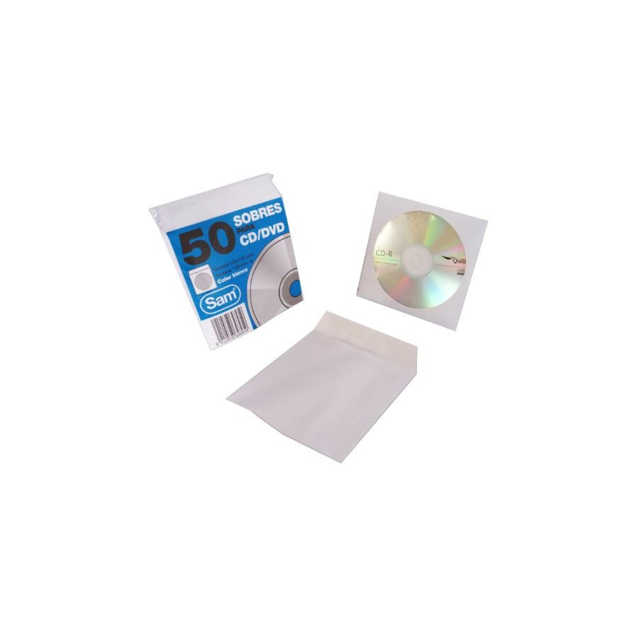 1320-PAQUETE 50 SOBRES PARA CD / DVDS. BLANCO 90 GRS. VENTANA PLASTIC0 108 DIAMETRO 125X125 ENGOMADO AUTOADHESIVO SAM 66 1320-PAQUETE 50 SOBRES PARA CD / DVDS. BLANCO 90 GRS. VENTANA PLASTIC0 108 DIAMETRO 125X125 ENGOMADO AUTOADHESIVO SAM 66