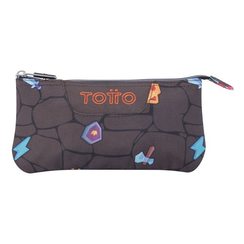 13204-ESTUCHE ESCOLAR TRES COMPARTIMENTOS ESTAMPADO VIDEOJUEGO - TABLERO TOTTO AC52ECO012-2210Z-3Y7