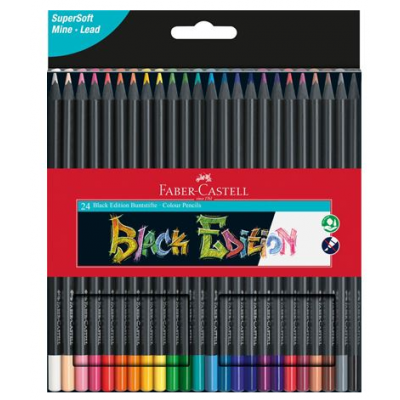 ESTUCHE 24 LaPICES DE COLORES BLACK EDITION FABER CASTELL 116424