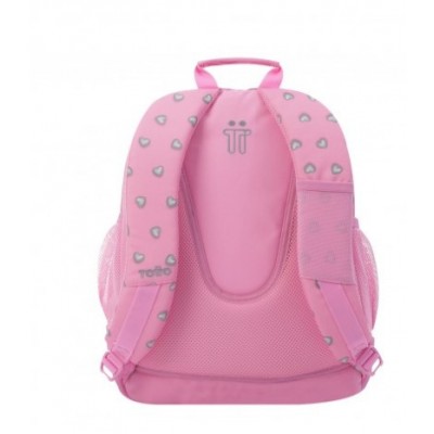 MOCHILA INFANTIL ROSA CORAZONES BOLSILLOS MA04ECO029 2120N 7IU TOTTO