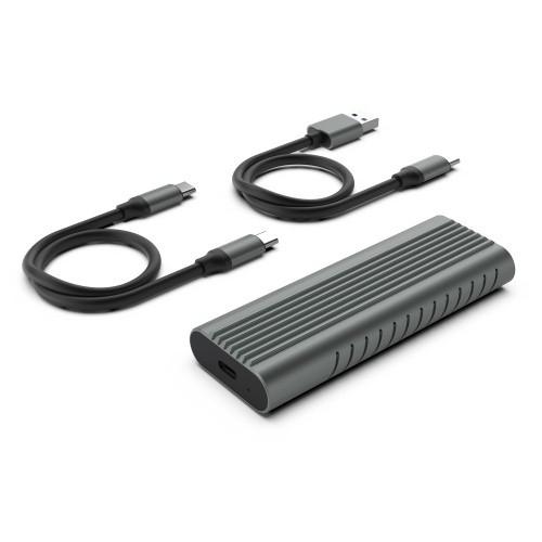 13383-Ewent EW7025 caja para disco duro externo Caja externa para unidad de estado solido (SSD) Gris M.2