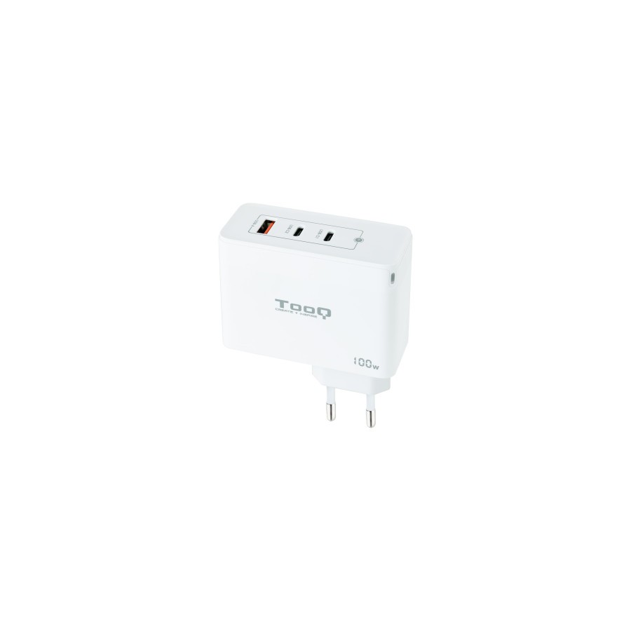 13420-TooQ Cargador de Pared GaN 2xUSB-C/PD + USB-A/QC 100W, Blanco 13420-TooQ Cargador de Pared GaN 2xUSB-C/PD + USB-A/QC 100W, Blanco