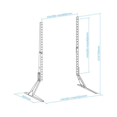 13441-TooQ Soporte de mesa para pantallas 23"-75"