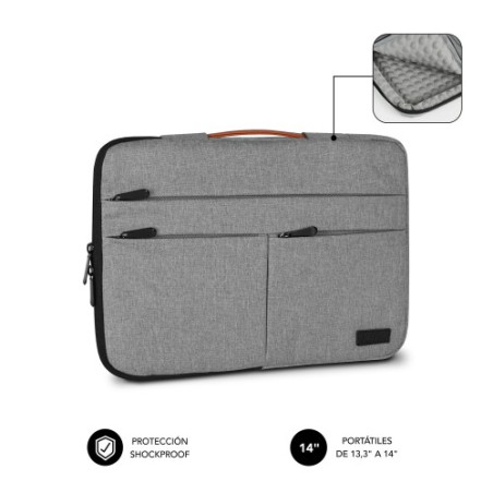 13451-SUBBLIM Funda Air Padding 360 Sleeve 13,3-14" Light Grey