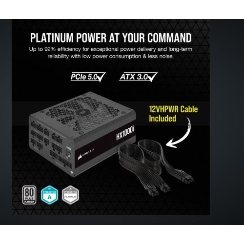 13489-FUENTE ALIMENT. CORSAIR HX1000I 1000 WATT 80+ PLATINUM PCI E5 ATX 3.0 CP-9020259-EU