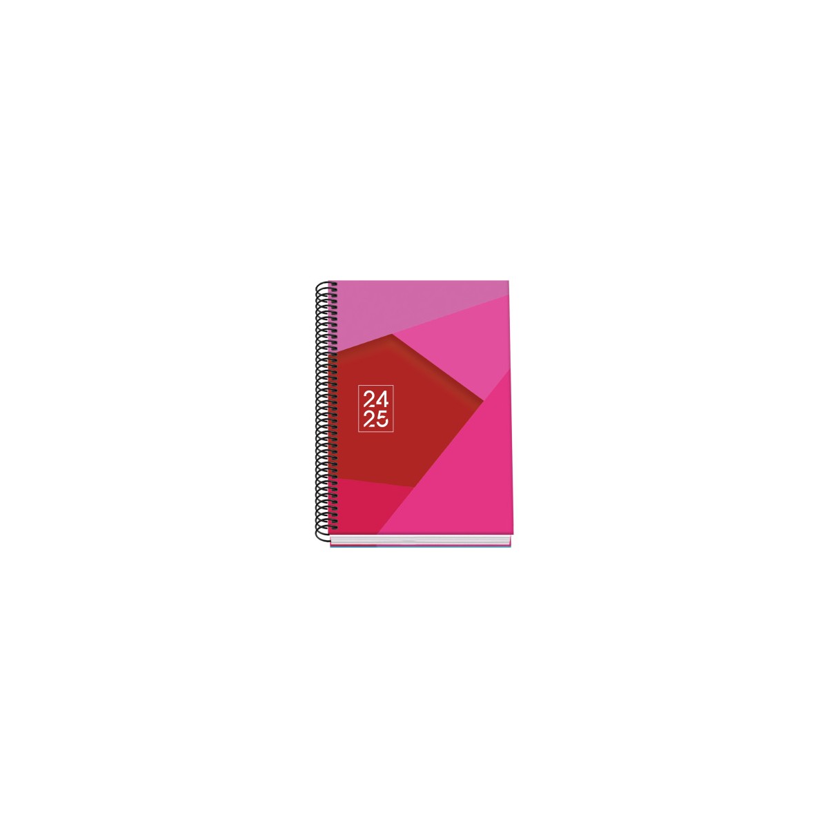 AGENDA ESCOLAR 2024 2025 TAMANO A5 TAPA CARTON FORRADO DiA PaGINA TANGRAM BASIC ROSA DOHE 51741