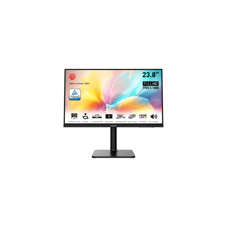13524-MSI MONITOR MODERN MD2412P. 23.8" (60CM). PLANO. IPS. 1920X1080 (FHD). 100HZ. NEGRO 13524-MSI MONITOR MODERN MD2412P. 23.8" (60CM). PLANO. IPS. 1920X1080 (FHD). 100HZ. NEGRO