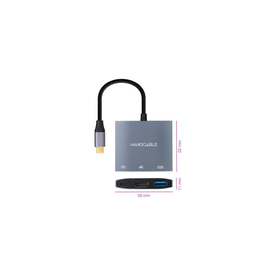 13674-NANOCABLE CONVERSOR USB-C A HDMI/H-USB3.0/H-USB-C PD/H 15 CM 13674-NANOCABLE CONVERSOR USB-C A HDMI/H-USB3.0/H-USB-C PD/H 15 CM