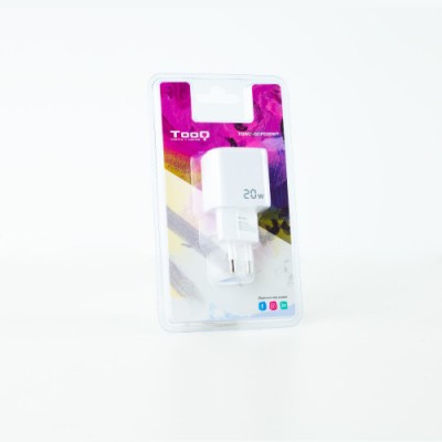 TooQ Cargador de Pared USB C PD USB A QC 20W Blanco