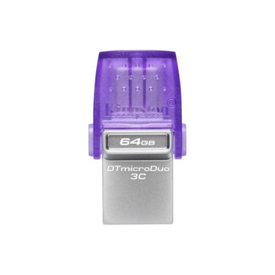 Kingston Technology DataTraveler microDuo 3C unidad flash USB 64 GB USB Type A USB Type C 32 Gen 1 31 Gen 1 Purpura Acero inoxi