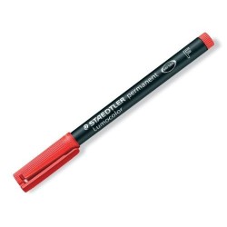 1389-MARCADOR LUMOCOLOR PERMANENTE PUNTA FINA 0,6MM. ROJO STAEDTLER 318-2