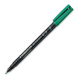 1390-MARCADOR LUMOCOLOR PERMANENTE PUNTA FINA 0,6MM. VERDE STAEDTLER 318-5