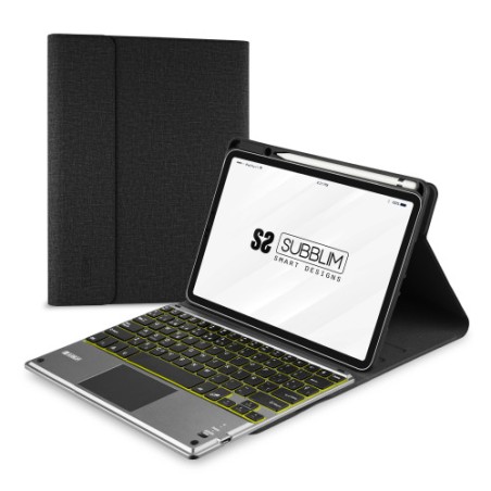 14040-SUBBLIM Funda con Teclado Retroiluminado KEYTAB Pro BT Touchpad Ipad 10,9" 10a Gen Black