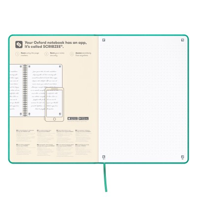 CUADERNO SIGNATURE A5 TAPA EXTRADURA 104H RAYADO DOTS 5X5 COLOR ICE MINT OXFORD 400154948