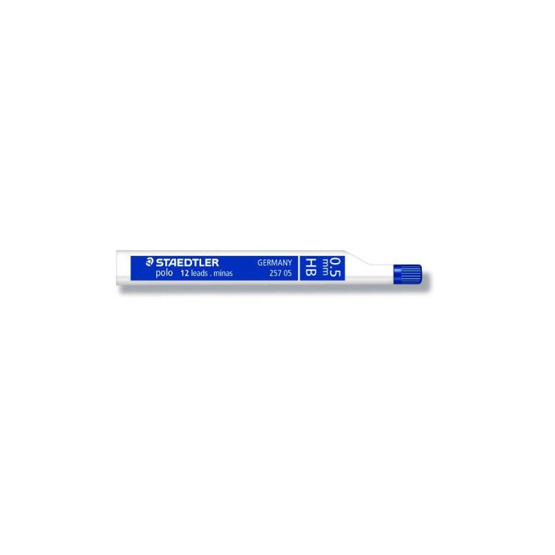 1407-TUBO DE 12 MINAS 0,5MM. CALIDAD ESTANDAR GRADUACION HB STAEDTLER 257 05-HB
