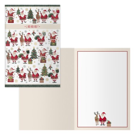 14091-PACK 6 TARJETAS DE FELICITACION NAVIDAD - TAMANO 11,5 X 17 CM - MODELO PAPA NOEL DOHE 70002