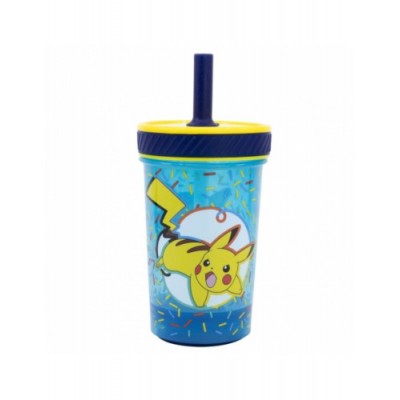 VASO ANTIVUELCO CON PAJITA POKeMON 370 ML STOR 8087