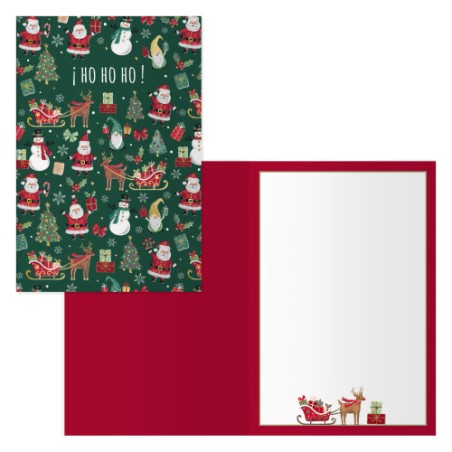14099-PACK 6 TARJETAS DE FELICITACION NAVIDAD - TAMANO 11,5 X 17 CM - MODELO GIFT DOHE 70030