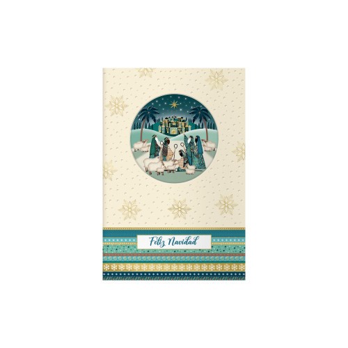 14104-PACK 6 TARJETAS DE FELICITACION NAVIDAD - TAMANO 11,5 X 17 CM - MODELO BELEN DOHE 70047