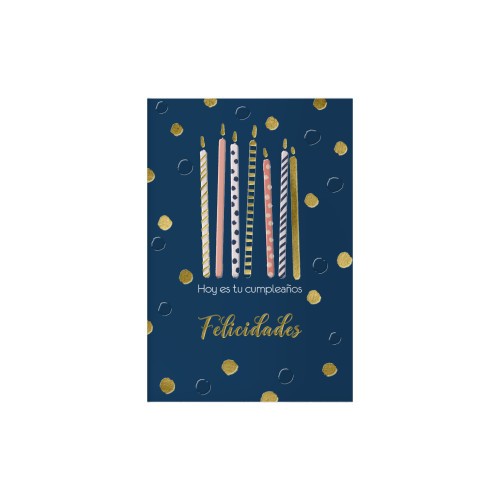 14106-PACK 6 TARJETAS DE FELICITACION CUMPLEANOS - TAMANO 11,5 X 17 CM - MODELO VELAS DOHE 70068