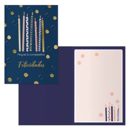 14107-PACK 6 TARJETAS DE FELICITACION CUMPLEANOS - TAMANO 11,5 X 17 CM - MODELO VELAS DOHE 70068