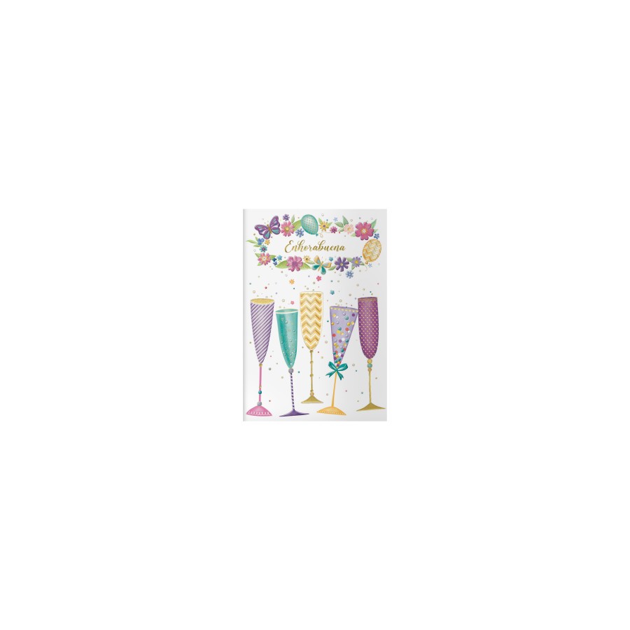 14108-PACK 6 TARJETAS DE FELICITACION - TAMANO 11,5 X 17 CM - MODELO COPAS DOHE 70071 14108-PACK 6 TARJETAS DE FELICITACION - TAMANO 11,5 X 17 CM - MODELO COPAS DOHE 70071