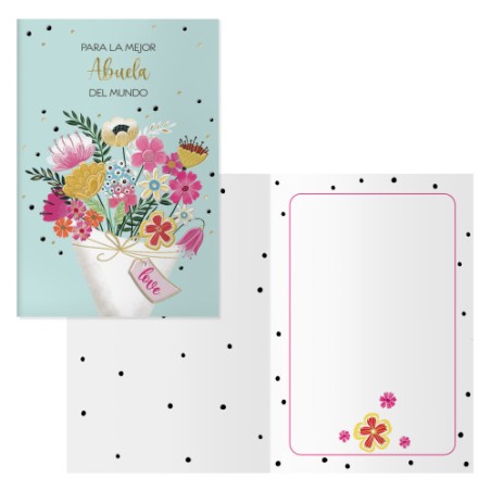14117-PACK 6 TARJETAS DE FELICITACION ABUELAS - TAMANO 11,5 X 17 CM - MODELO RAMO DOHE 70083