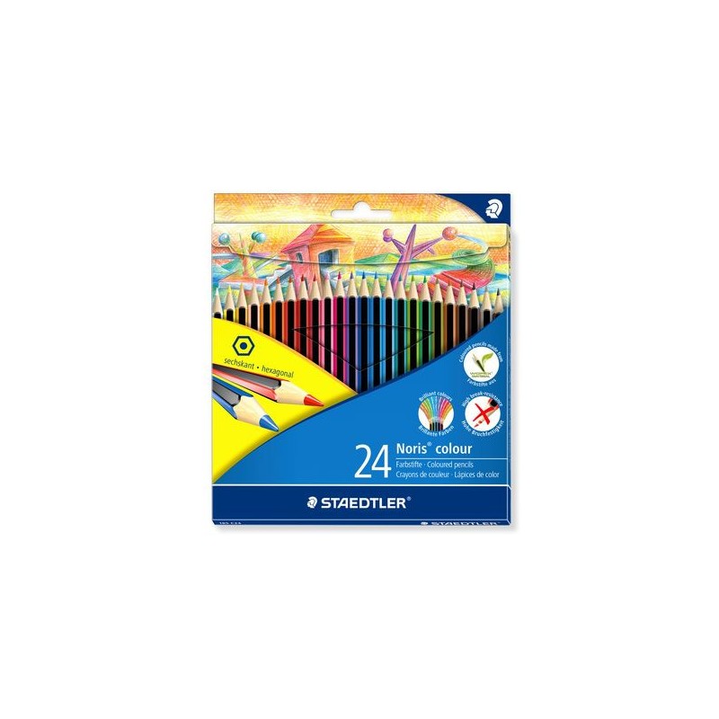 1415-ESTUCHE 24 LAPICES DE COLORES NORIS COLOUR SURTIDOS STAEDTLER 185 C24