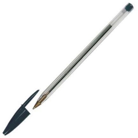 1424-BOLIGRAFO CRISTAL CUERPO TRANSPARENTE TRAZO 0,4 MM. COLOR NEGRO BIC 8373639