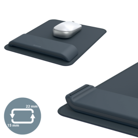 14467-ALFOMBRILLA RATON CON REPOSAMUNECAS AJUSTABLE GRIS OSCURO ERGO LEITZ 65170089