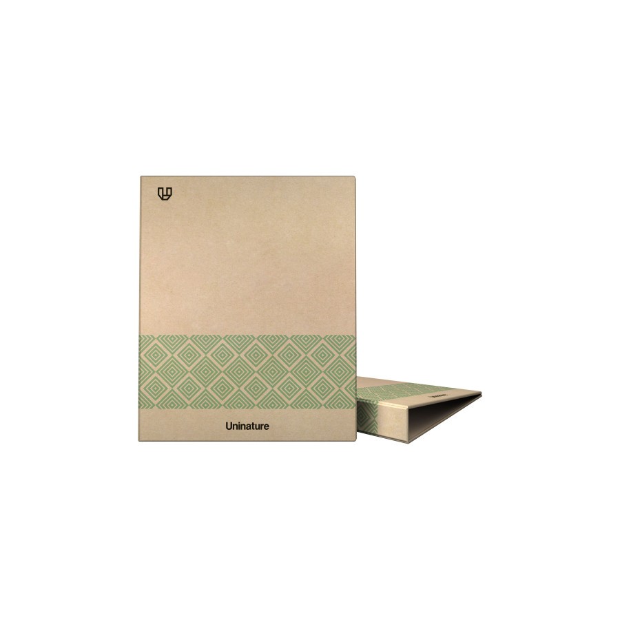 14567-CARPETA RECICLADA ANILLAS 4x25MM KRAFT SOFT A4 VERDE UNINATURE 7323820