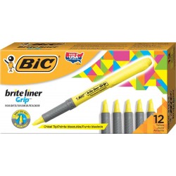 1458-MARCADOR FLUORESCENTE HIGHLIGHTER GRIP TRAZO 1,5-3,3MM. AMARILLO BIC 811935