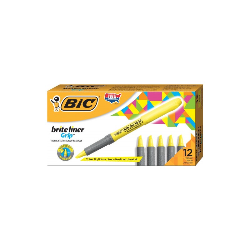 1458-MARCADOR FLUORESCENTE HIGHLIGHTER GRIP TRAZO 1,5-3,3MM. AMARILLO BIC 811935 1458-MARCADOR FLUORESCENTE HIGHLIGHTER GRIP TRAZO 1,5-3,3MM. AMARILLO BIC 811935