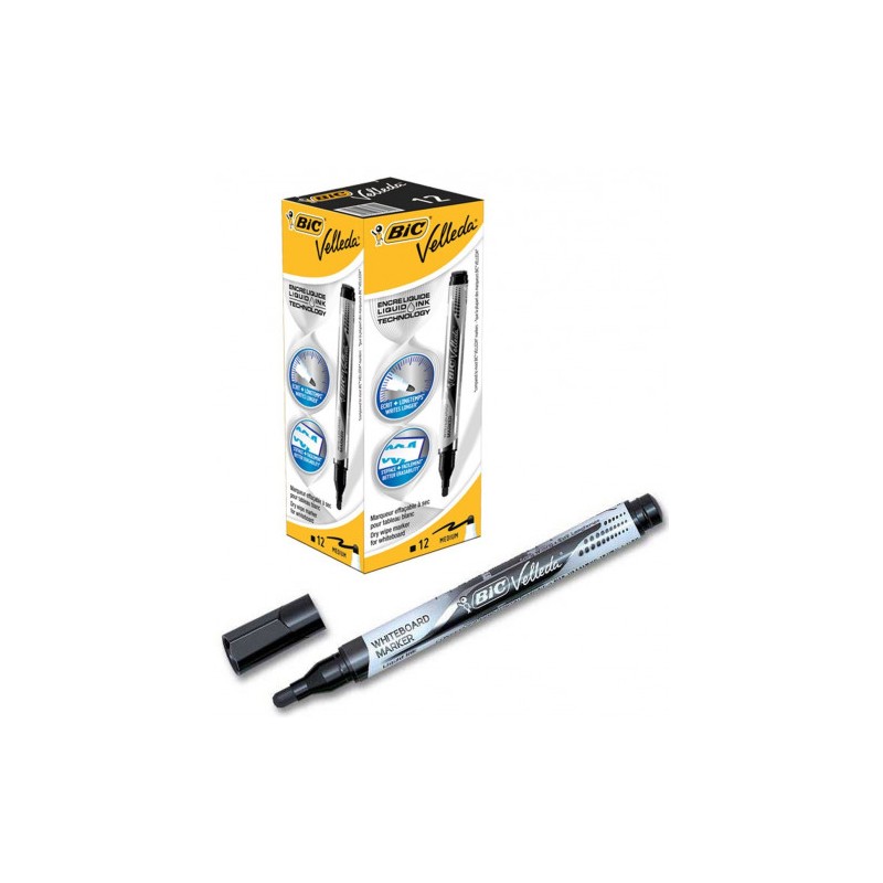 1467-MARCADOR PARA PIZARRA BLANCA TINTA LIQUIDA TRAZO 2MM. NEGRO VELLEDA 902088