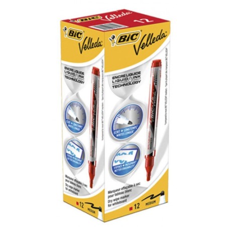 1469-MARCADOR PARA PIZARRA BLANCA TINTA LIQUIDA TRAZO 2MM. ROJO VELLEDA 902089